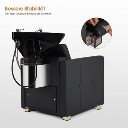 Friseurstuhl mit Waschbecken 8010 Schwarz