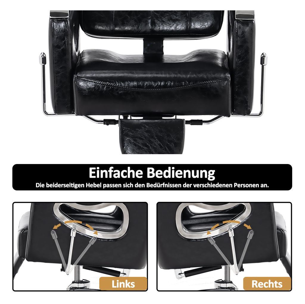 Friseurstuhl Retro Vintage 8132 Schwarz