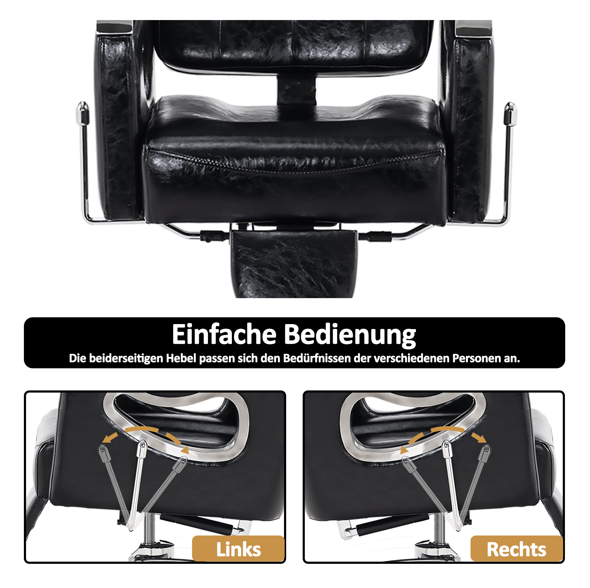 Friseurstuhl Retro Vintage 8132 Schwarz