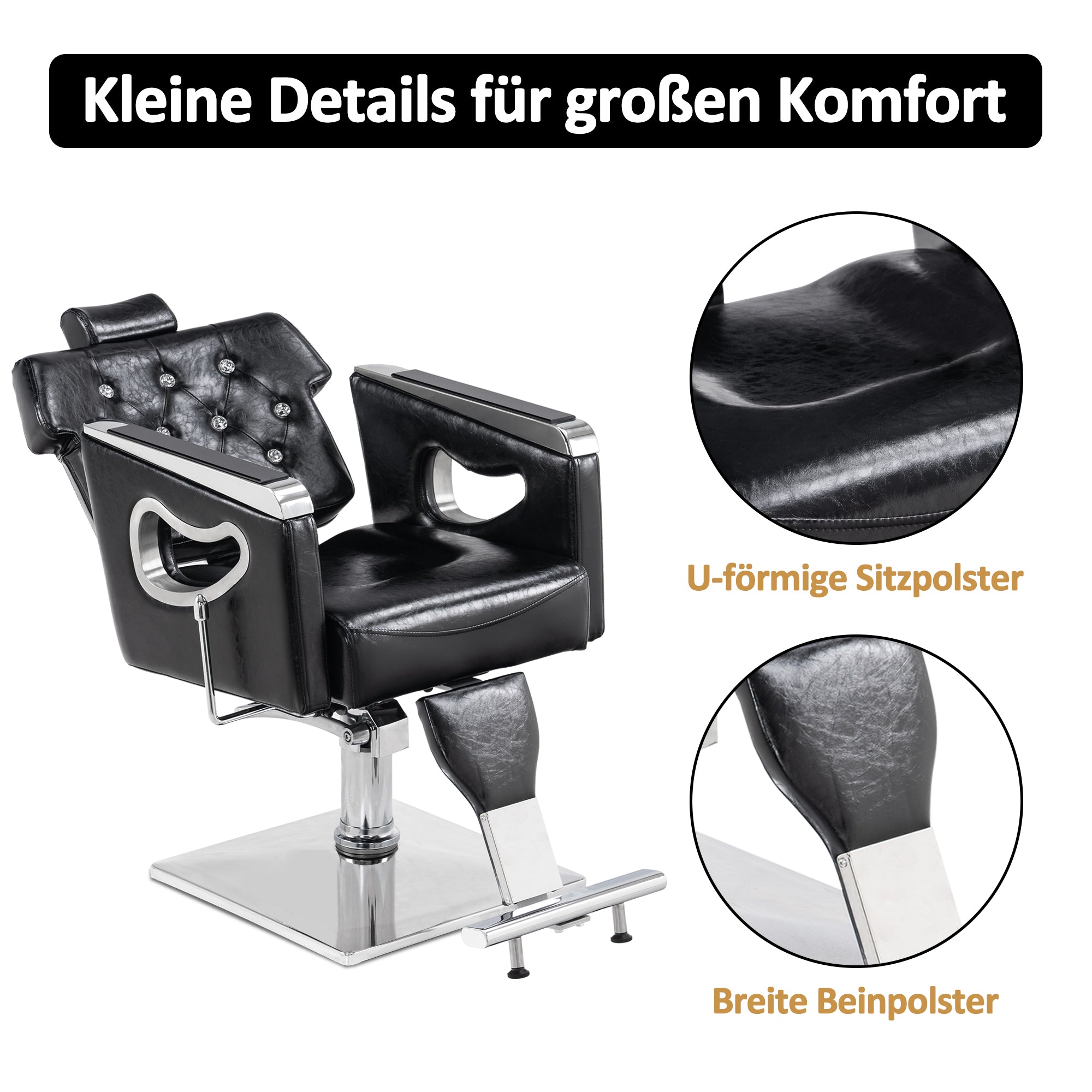 Friseurstuhl Retro Vintage 8132 Schwarz