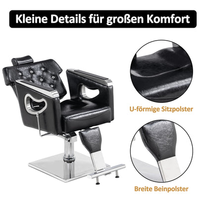 Friseurstuhl Retro Vintage 8132 Schwarz