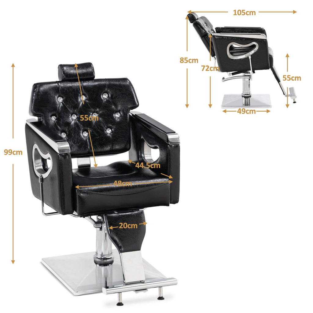 Friseurstuhl Retro Vintage 8132 Schwarz
