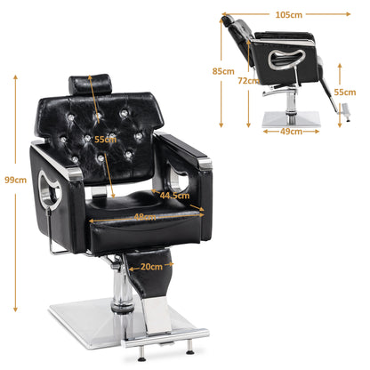Friseurstuhl Retro Vintage 8132 Schwarz