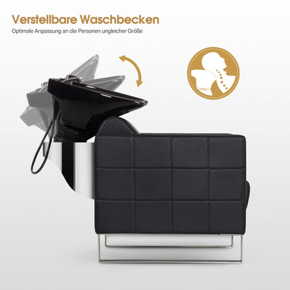 Friseurstuhl mit Waschbecken 8611 Schwarz
