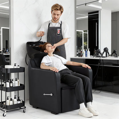 Friseurstuhl mit Waschbecken 8620 Schwarz