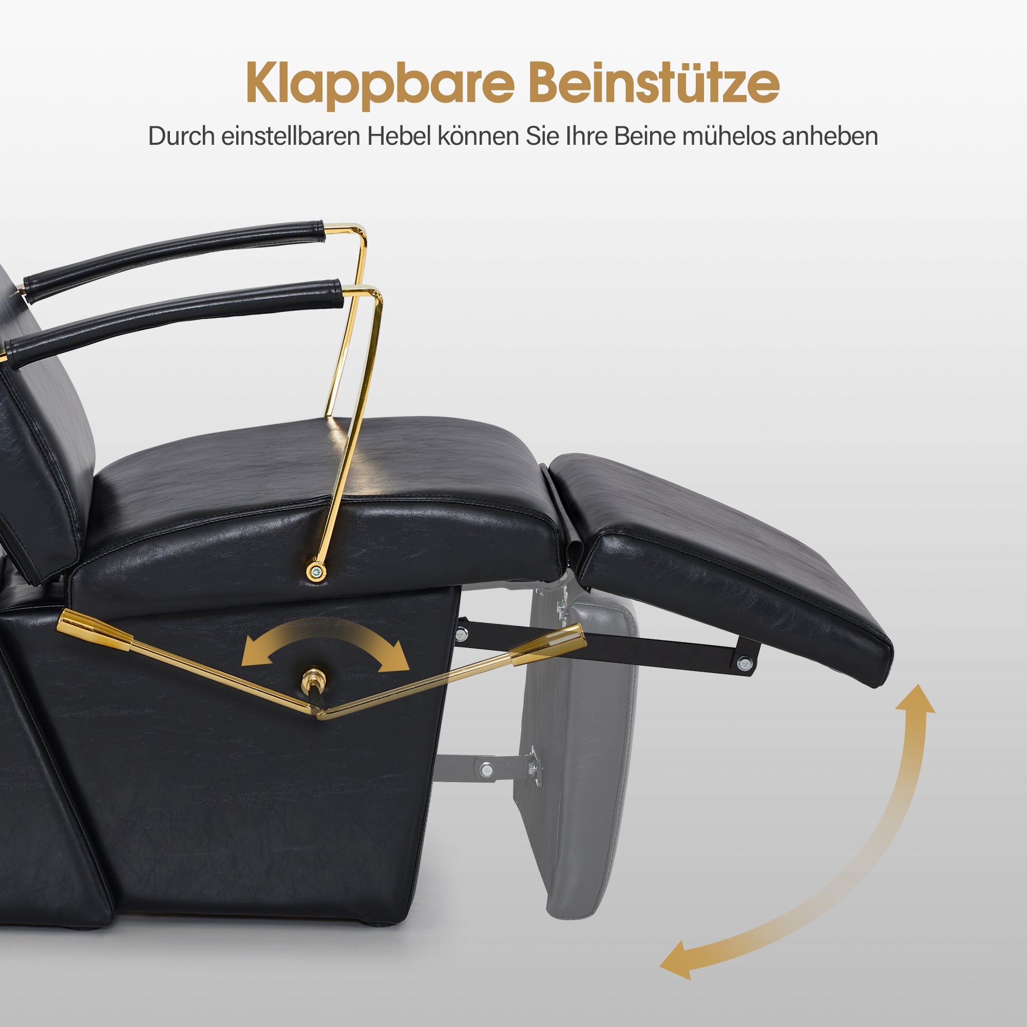 Friseurstuhl mit Waschbecken 8670 Schwarz-Gold