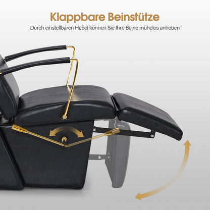 Friseurstuhl mit Waschbecken 8670 Schwarz-Gold