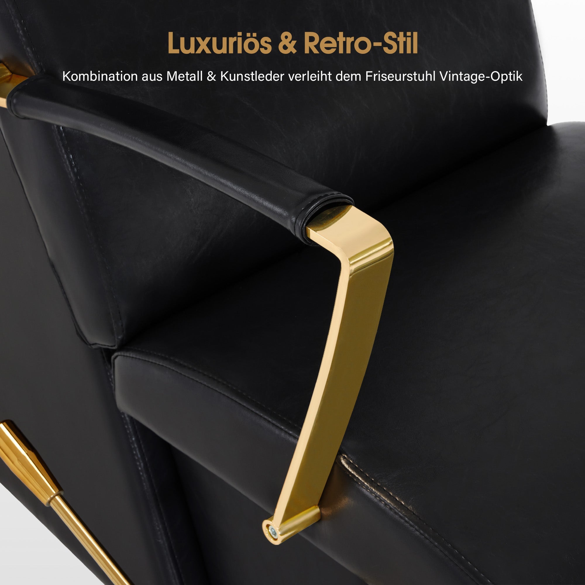 Friseurstuhl mit Waschbecken 8670 Schwarz-Gold