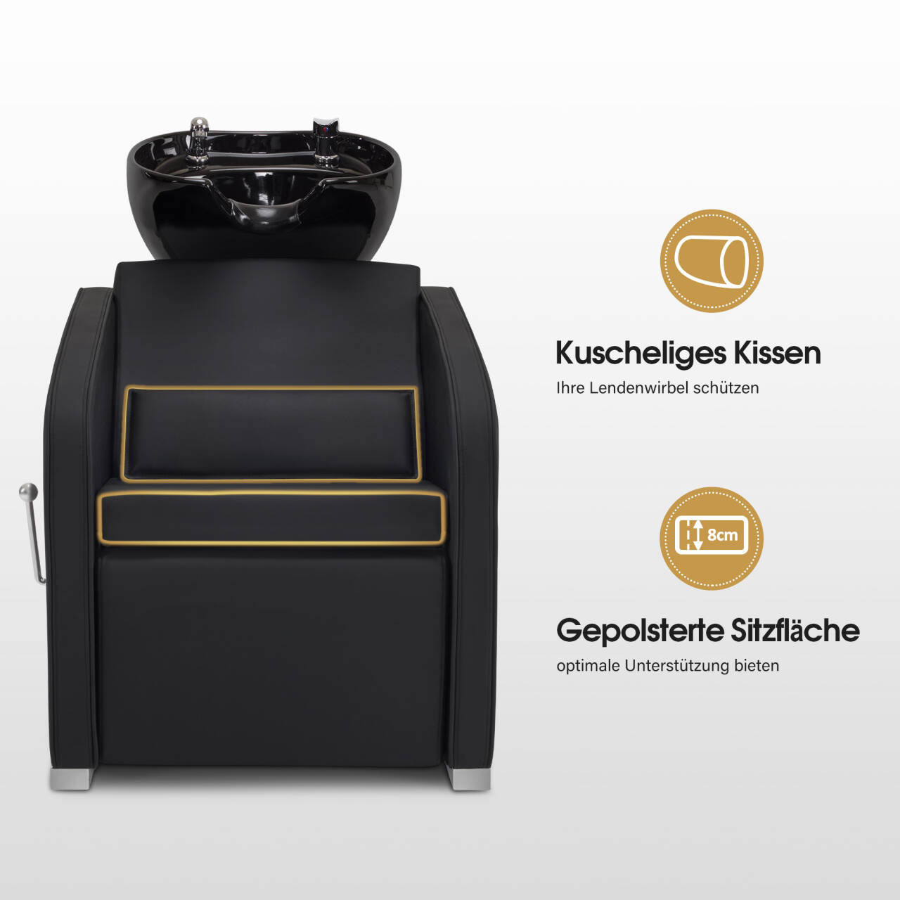 Friseurstuhl mit Waschbecken 8679 Schwarz