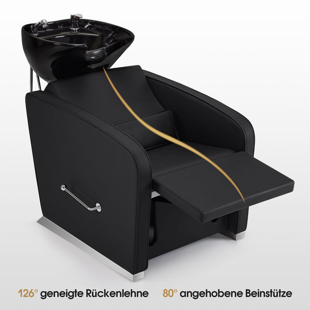 Friseurstuhl mit Waschbecken 8679 Schwarz