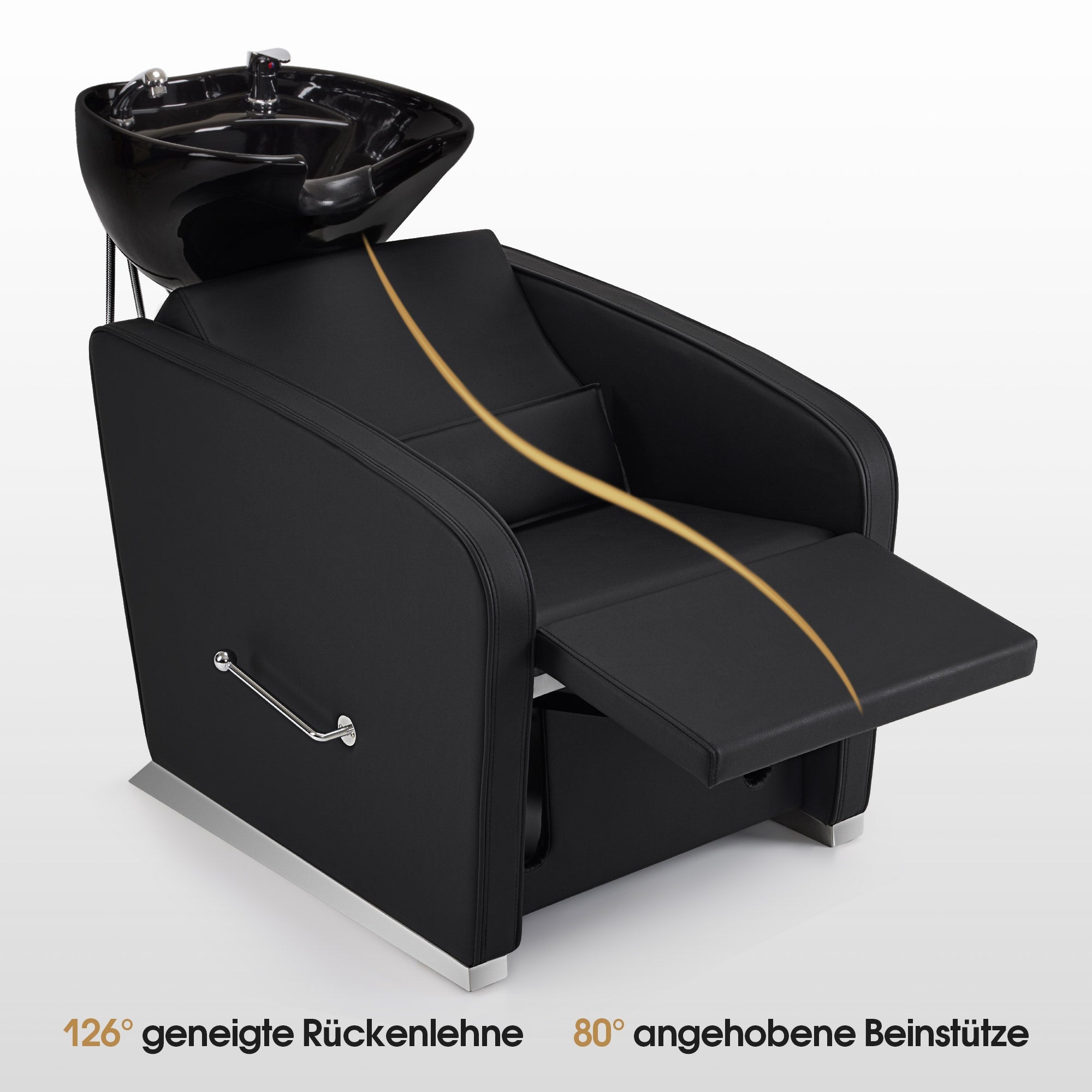 Friseurstuhl mit Waschbecken 8679 Schwarz