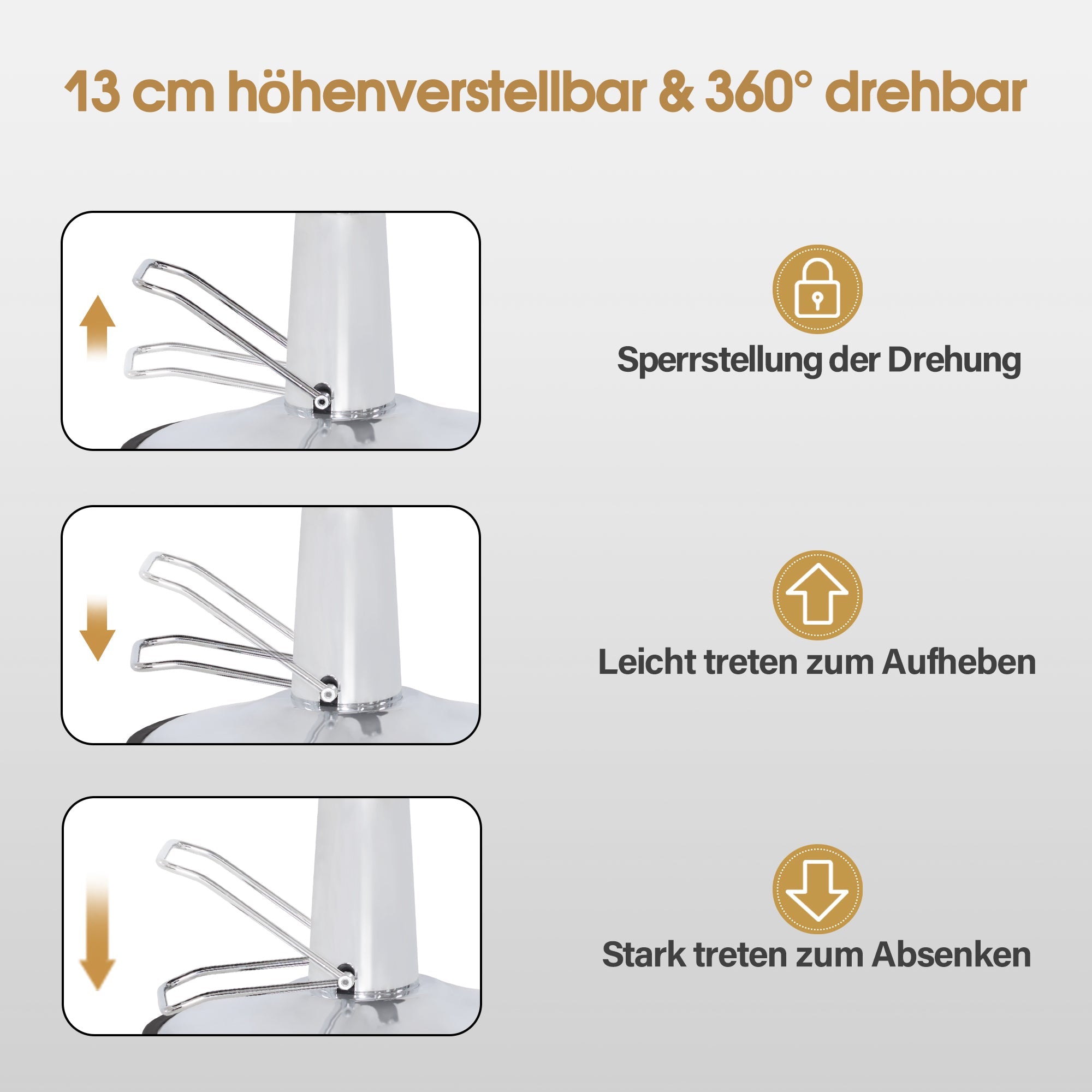 Friseurstuhl 8817 Schwarz