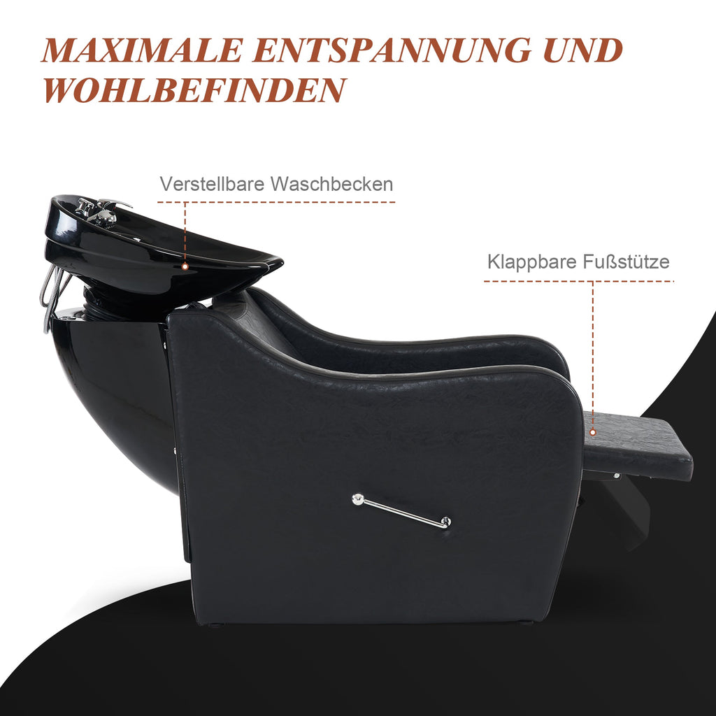 Friseurwaschbecken Waschplatz Shampoo Stuhl 9090 Schwarz