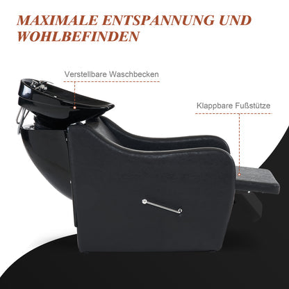 Friseurwaschbecken Waschplatz Shampoo Stuhl 9090 Schwarz