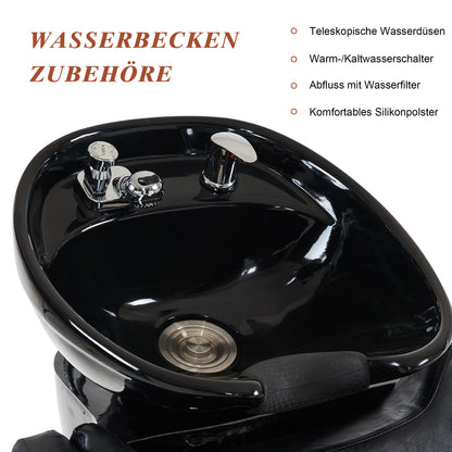 Friseurwaschbecken Waschplatz Shampoo Stuhl 9090 Schwarz