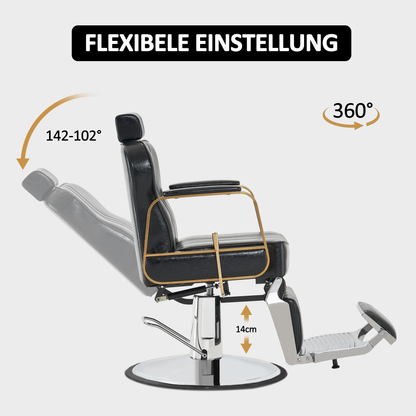 Friseurstuhl Retro 9238 Schwarz