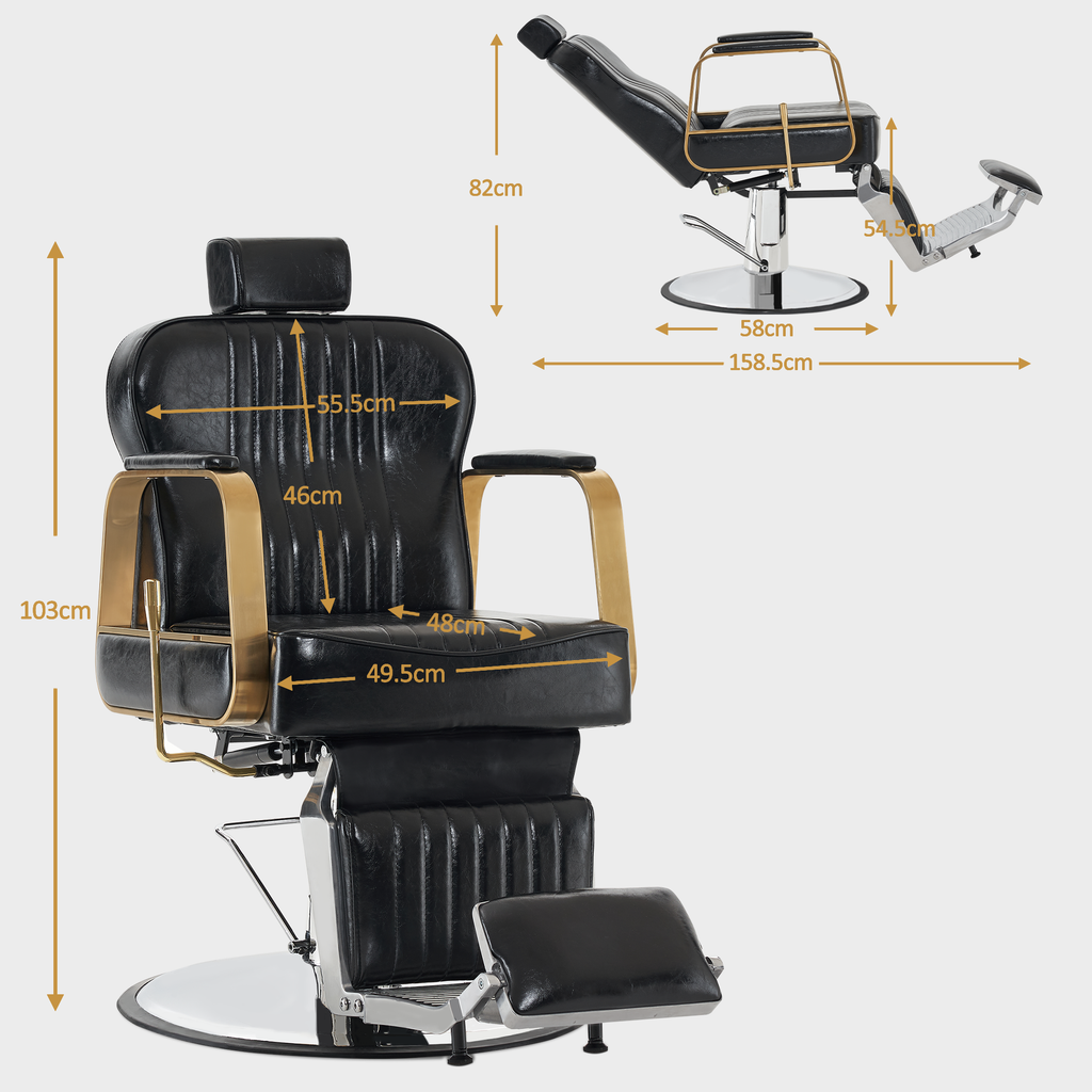 Friseurstuhl Retro 9238 Schwarz