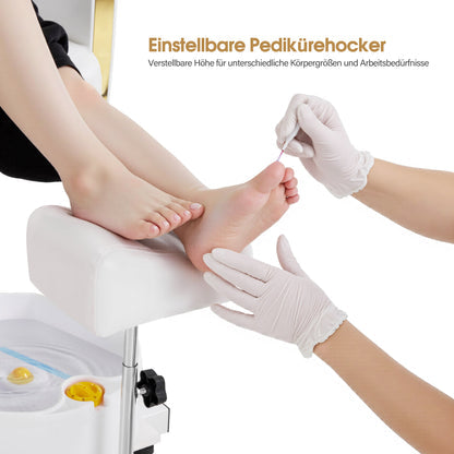 Pediküre Stuhl mit Fußbadewanne F0371 Gold-Weiß