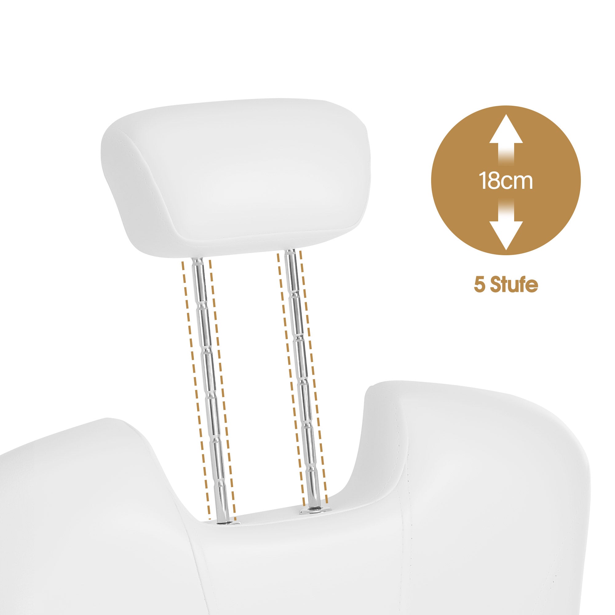 Pediküre Stuhl mit Fußbadewanne F0371 Gold-Weiß