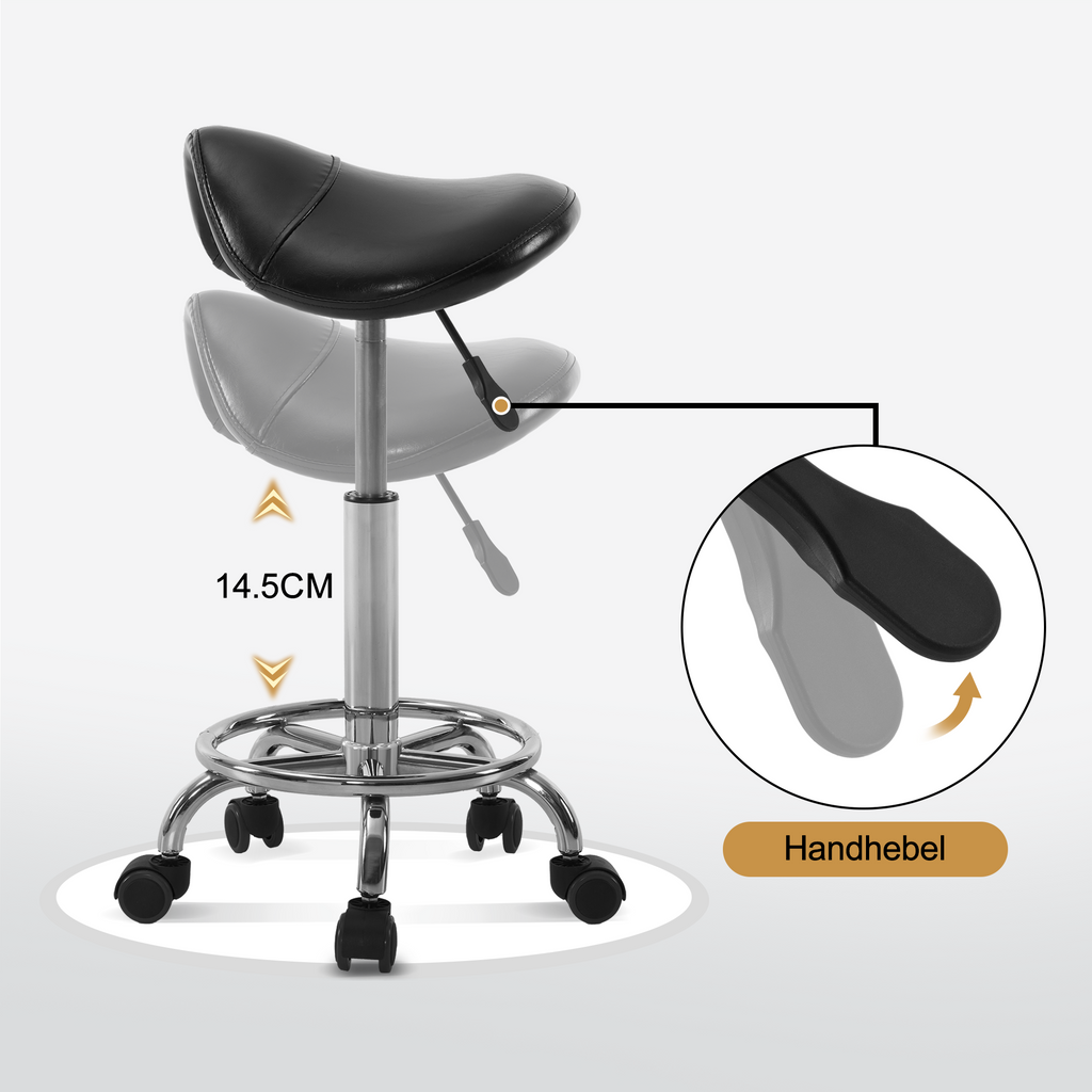 Rollhocker Sattelhocker H110 Schwarz