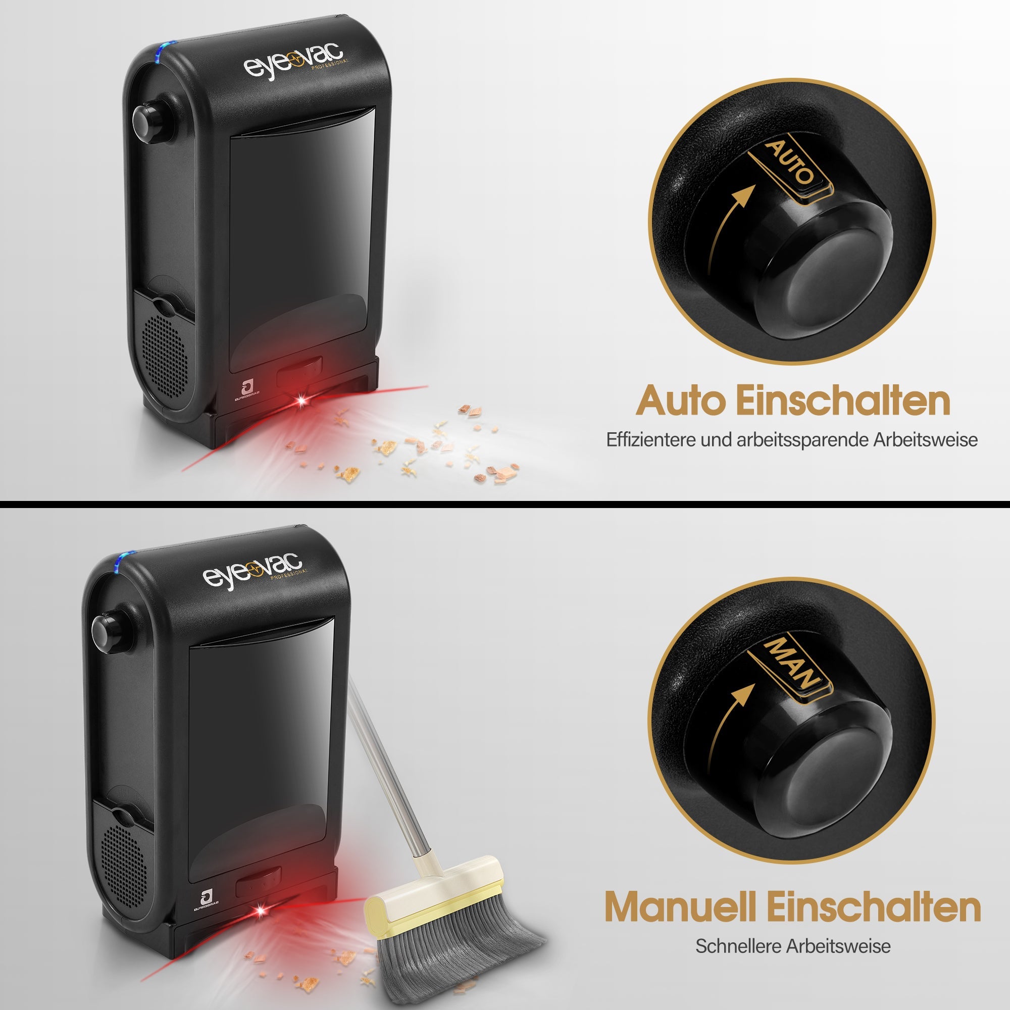 Staubsauger Haarsauger mit Sensor 1400 W Schwarz