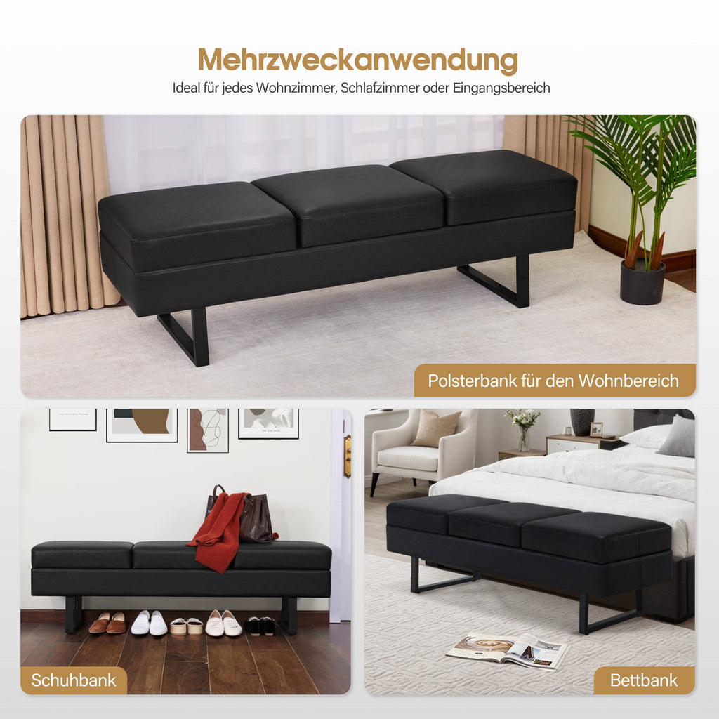 3-Sitzer Sitzbank W513 Schwarz