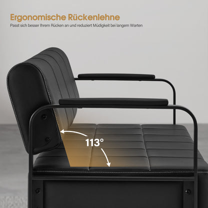 3-Sitzer Sitzbank mit Armlehnen W528 Schwarz