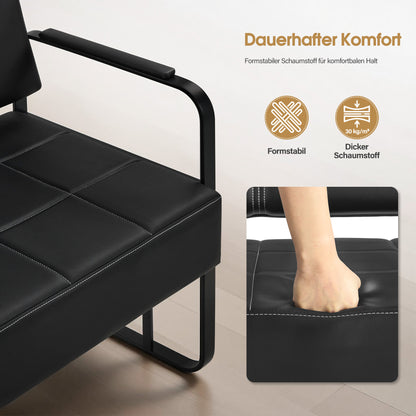 3-Sitzer Sitzbank mit Armlehnen W528 Schwarz