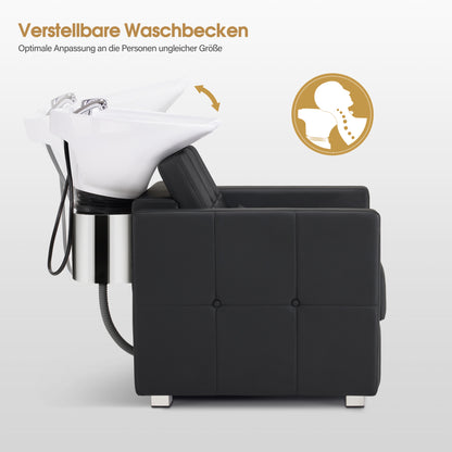 Friseurstuhl mit Waschbecken 8010 Schwarz