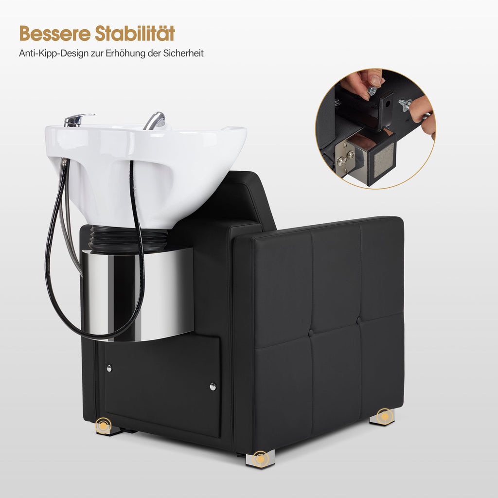 Friseurstuhl mit Waschbecken 8010 Schwarz