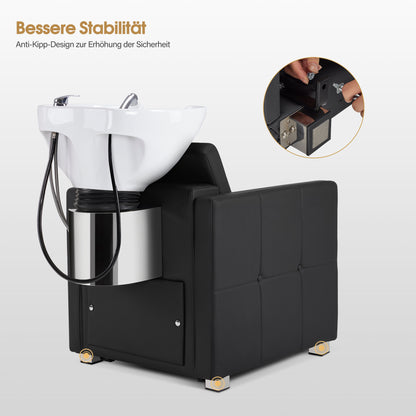 Friseurstuhl mit Waschbecken 8010 Schwarz