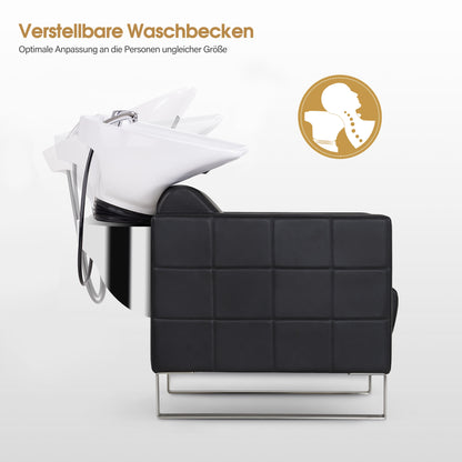Friseurstuhl mit Waschbecken 8611 Schwarz