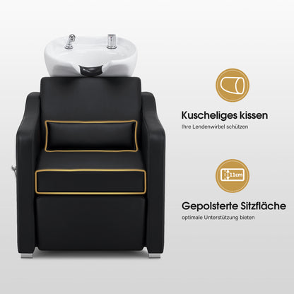 Friseurstuhl mit Waschbecken 8675 Schwarz