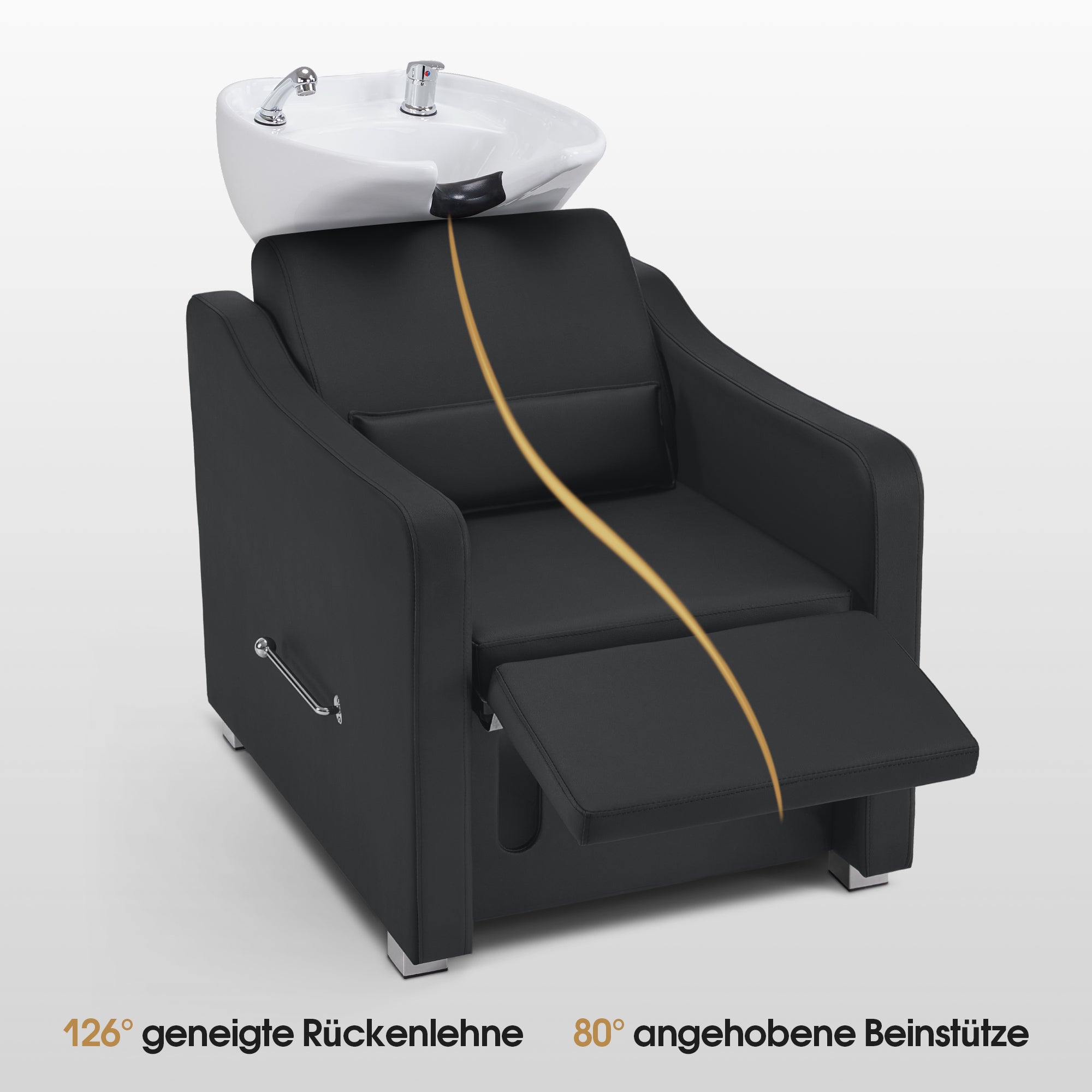 Friseurstuhl mit Waschbecken 8675 Schwarz