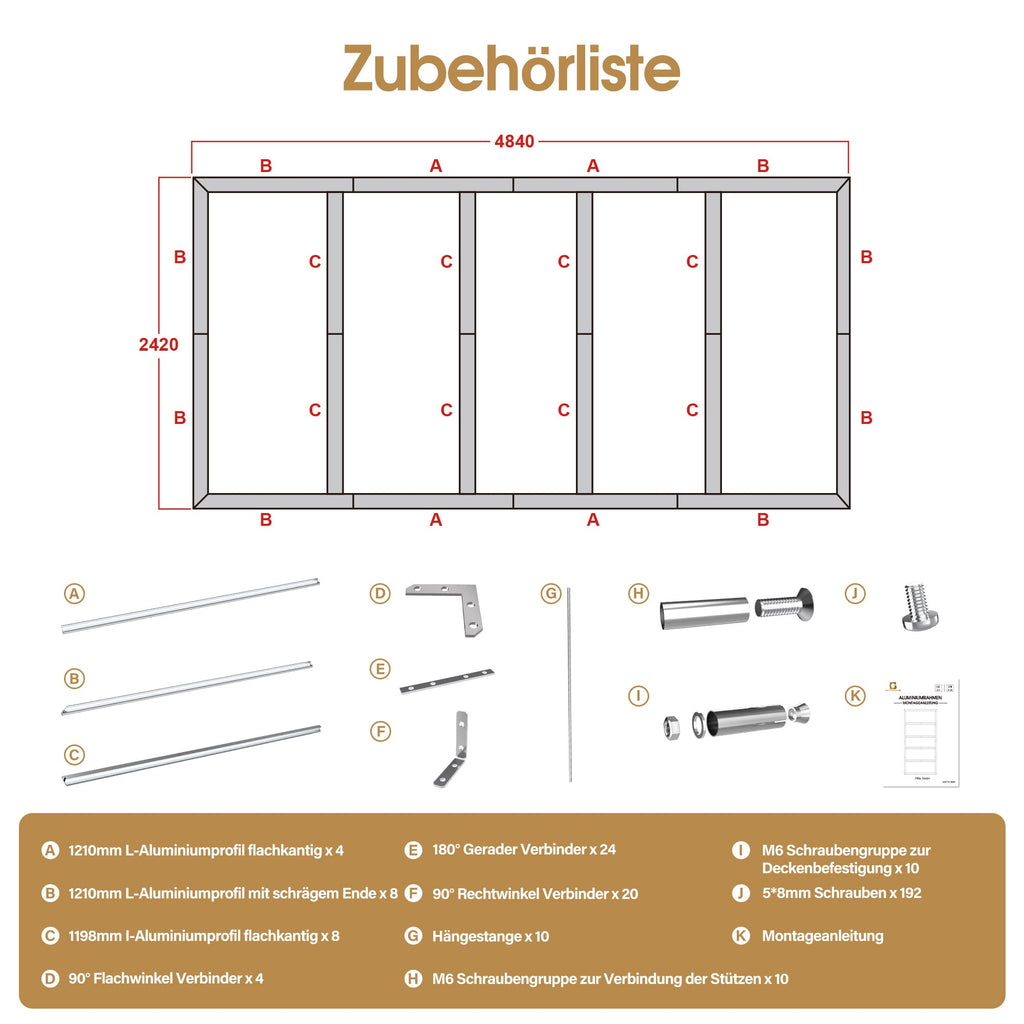 Aluminiumrahmen für Hexagon LED Garage Light