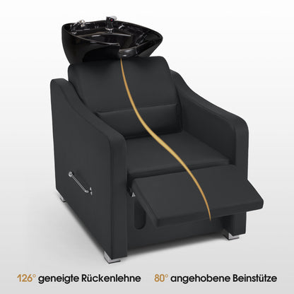 Friseurstuhl mit Waschbecken 8675 Schwarz