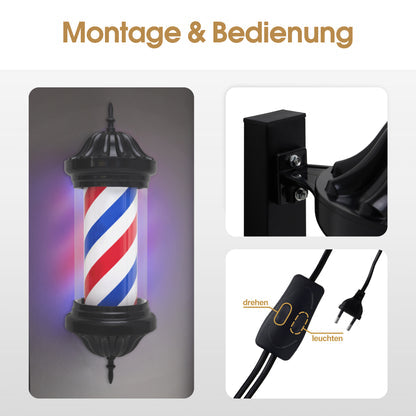 Barber Pole Barbierstab L054-1 Blau/Rot/Weis