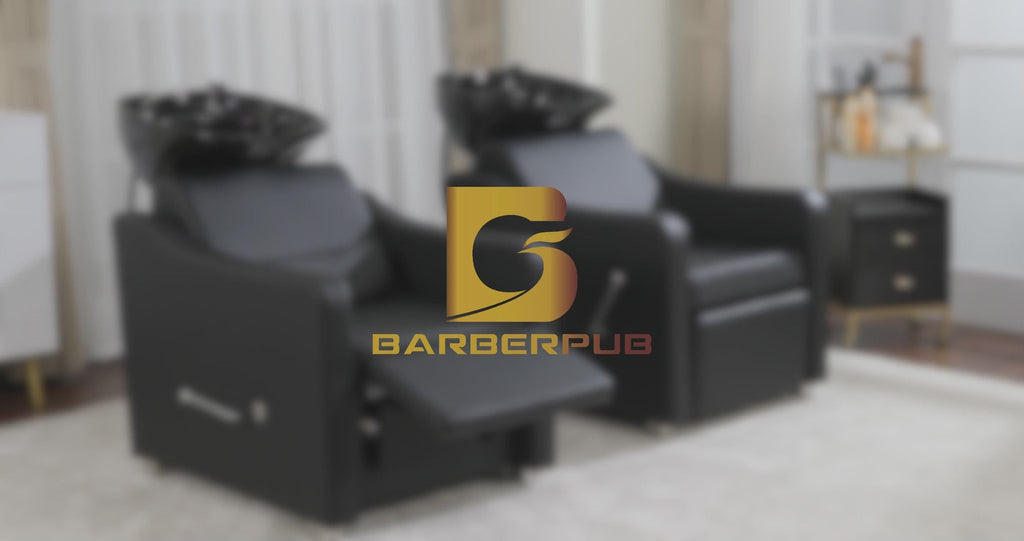 Friseurstuhl mit Waschbecken 8675 Schwarz
