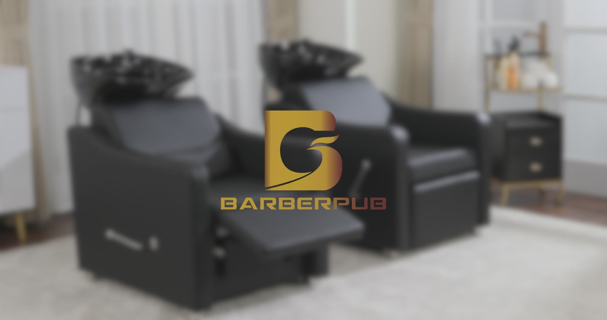 Friseurstuhl mit Waschbecken 8675 Schwarz