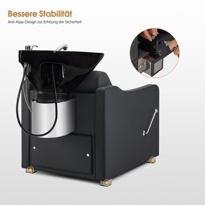 Friseurstuhl mit Waschbecken 8675 Schwarz