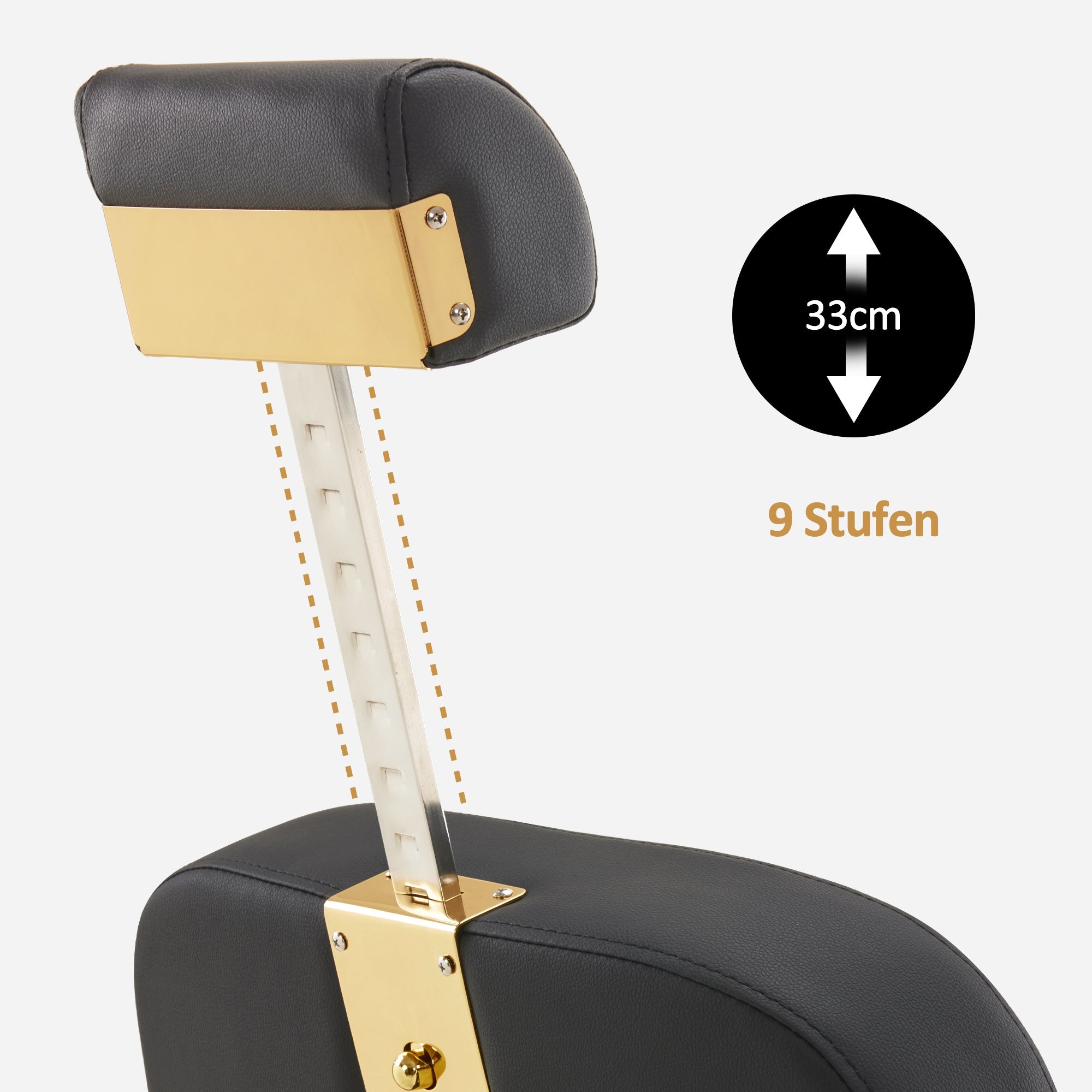 Friseurstuhl Modern 3855 Gold-Schwarz