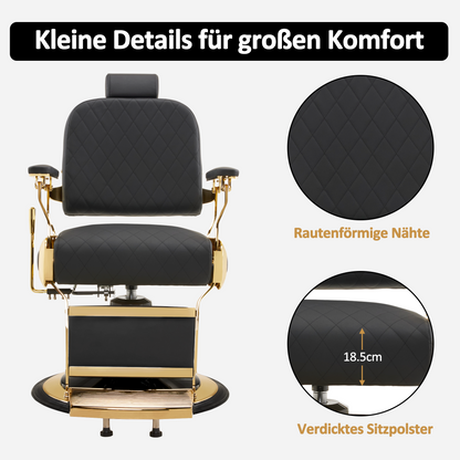 Friseurstuhl Modern 3855 Gold-Schwarz