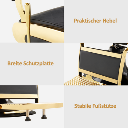Friseurstuhl Modern 3855 Gold-Schwarz
