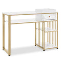 Schminktisch mit Schubladen 2498 Marmor Weiß-Gold